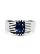 Ring Sapphire Sterling silver 925 Vintage craft vrc007s